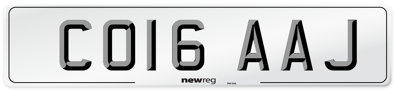 CO16 AAJ Number Plate from New Reg